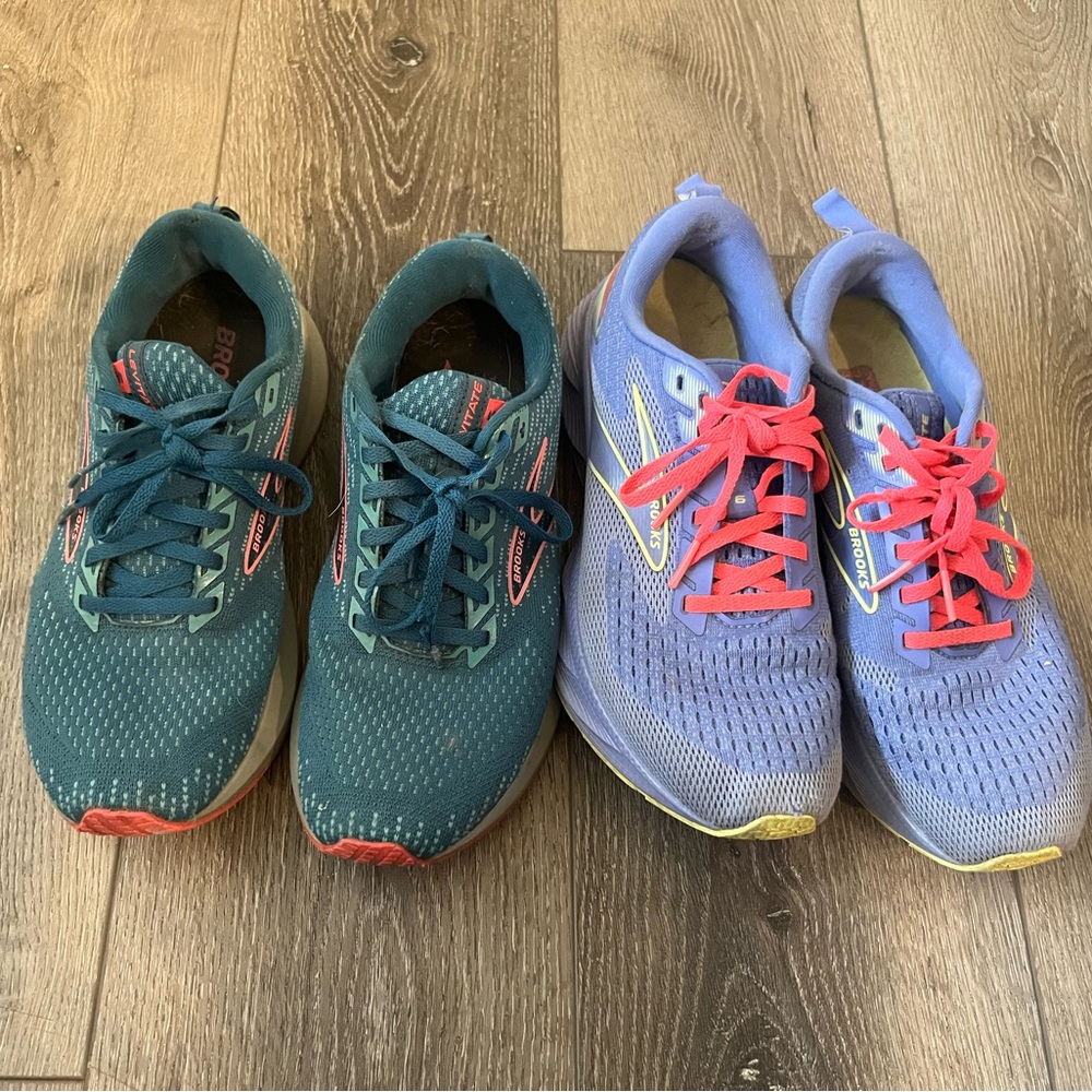 Lot 2 Pair Women’s Brooks Levitate Neutral Running Shoes Size 8 Blue Purple Pink